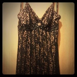 Black lace cocktail dress